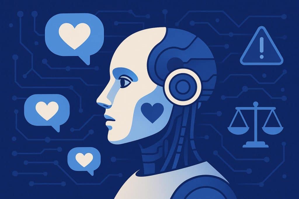 Artificial intelligence graphic depicting emotional intelligence and ethical decision-making