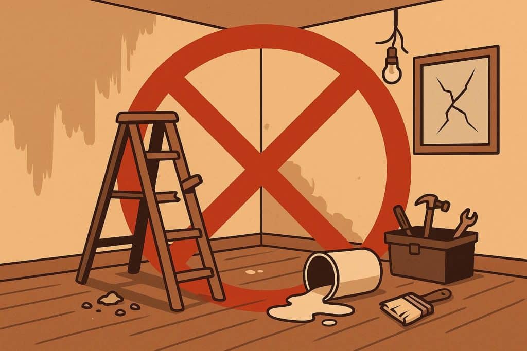 Discover Common Home Renovation Mistakes to Avoid in 2026 Contractor examining kitchen remodel plans and tools, highlighting home renovation mistakes