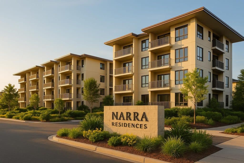 Modern Narra Residences exterior showcasing upscale design and lasting real estate investment value