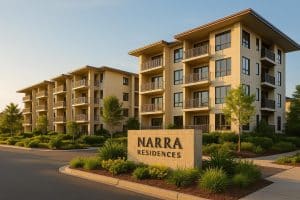 Modern Narra Residences exterior showcasing upscale design and lasting real estate investment value