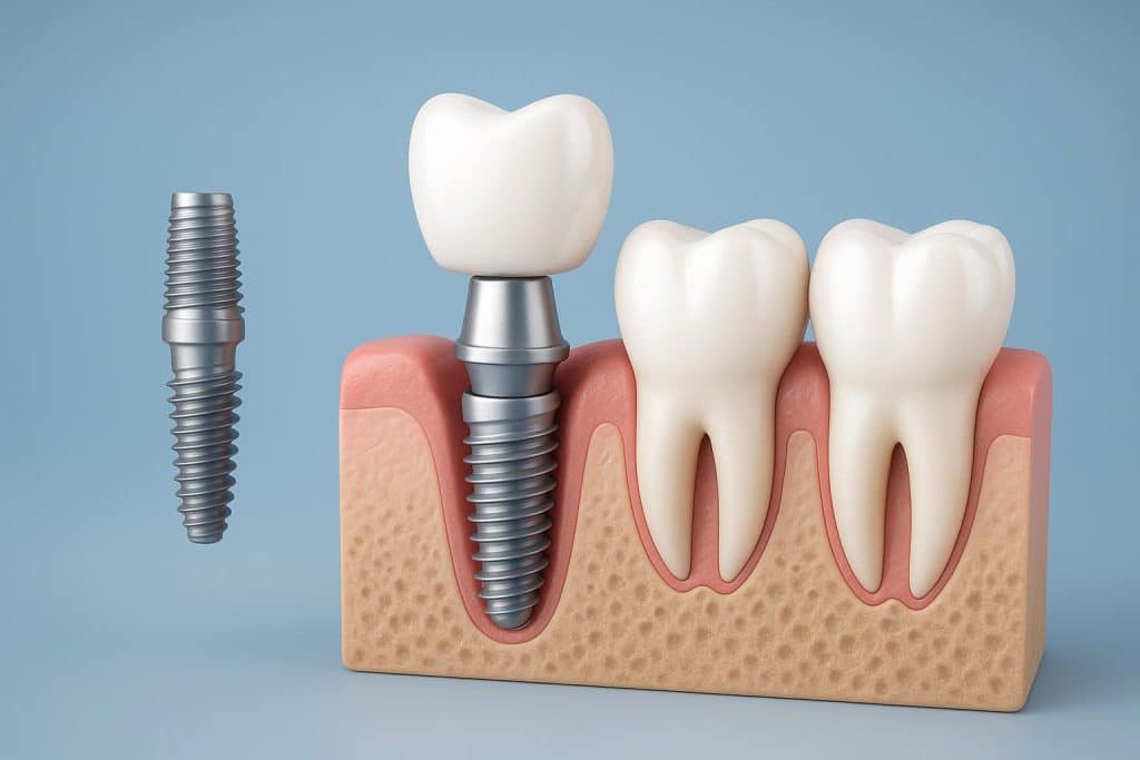 How 123.clinic Is Transforming Access to Advanced Aesthetic and Medical Care Dental implants closeup showcasing natural-looking artificial teeth and healthy gums