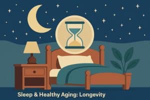 Peaceful bedroom promoting restful sleep and healthy aging for long-term wellness and longevity