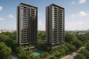 Modern Lentor Gardens Residences condominium exterior in Singapore’s prime city-fringe location