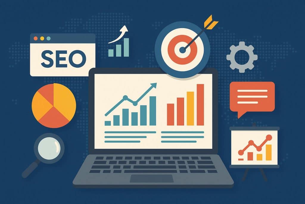 Michael A. Bozett: Professional Perspective on Digital Marketing Practices Digital marketing strategies concept with analytics charts and modern technology workspace