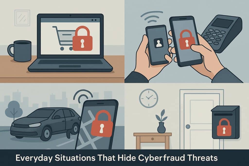 Phishing email alert on laptop screen highlighting common cyber fraud in daily online activities