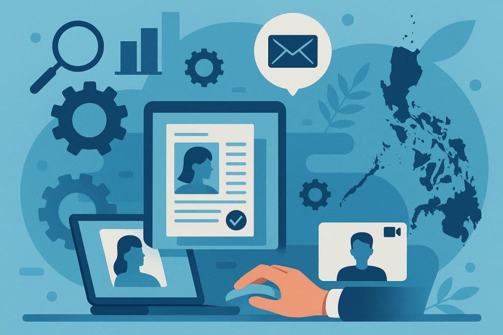 Remote work professional at desk with laptop symbolizing growth of digital services in Philippines