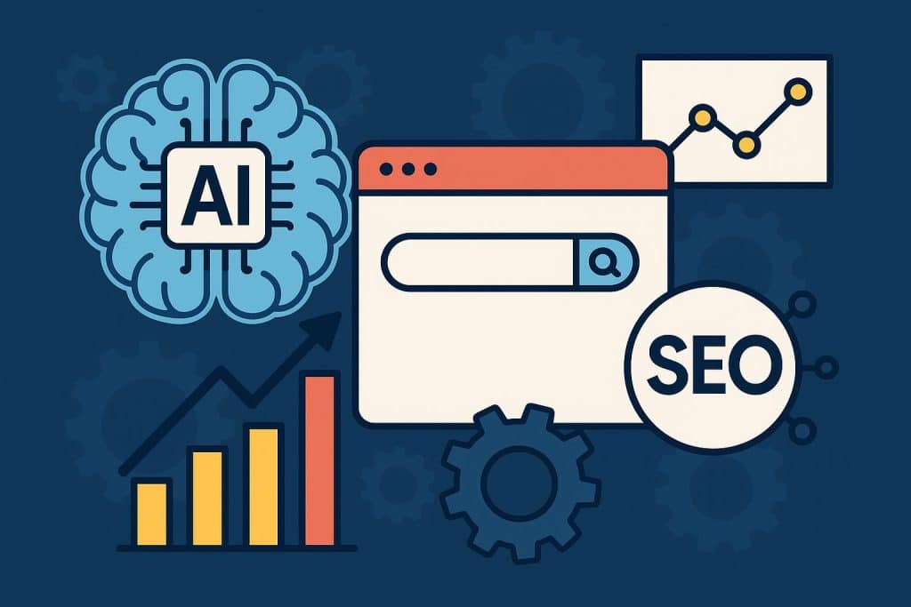 Artificial intelligence algorithms analyzing website data for enhanced SEO performance
