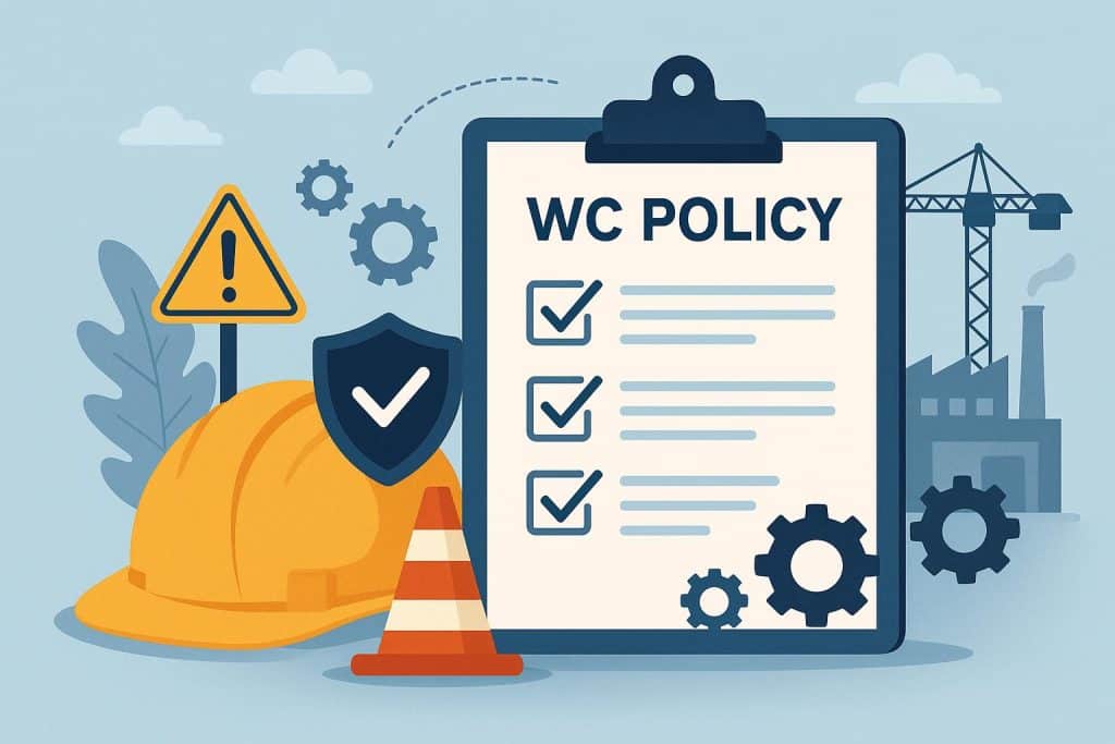 Workplace safety checklist and protective gear illustrating effective workers’ compensation policies
