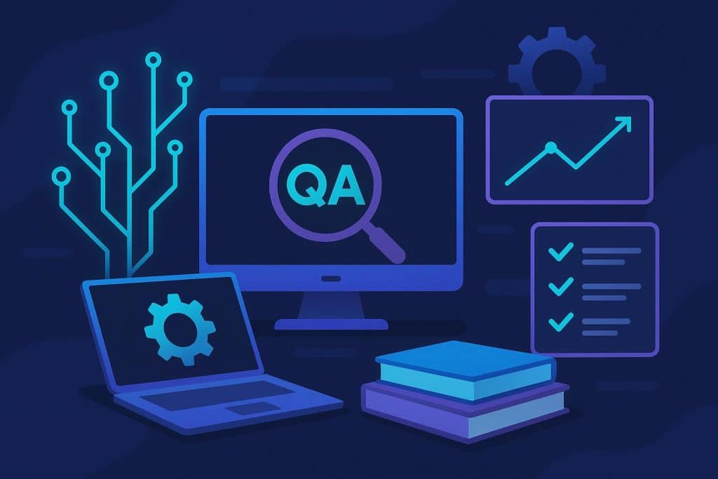 The Future of QA Engineering: Skills Every Tester Should Learn Modern QA engineer analyzing software, highlighting essential skills for future testing trends