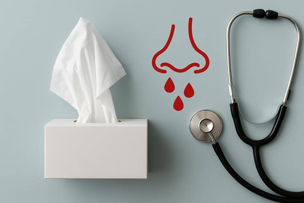 ENT specialist examining patient's nose to treat persistent runny nose symptoms