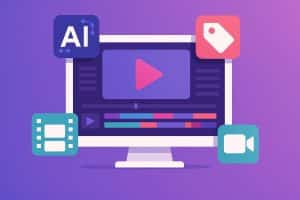 Various AI video generator logos displayed on digital screens, representing top software tools