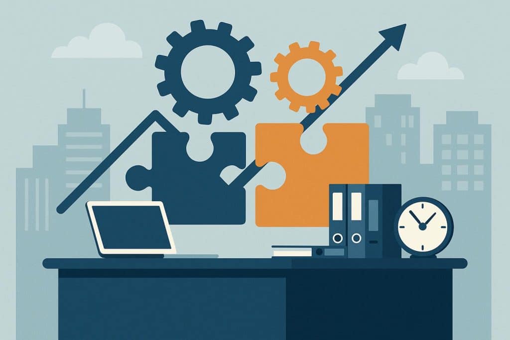 Ranjan Mendonsa: How Businesses Keep Daily Work Stable During a Reorganization Office workspace with organized desks and documents representing business stability during reorganization