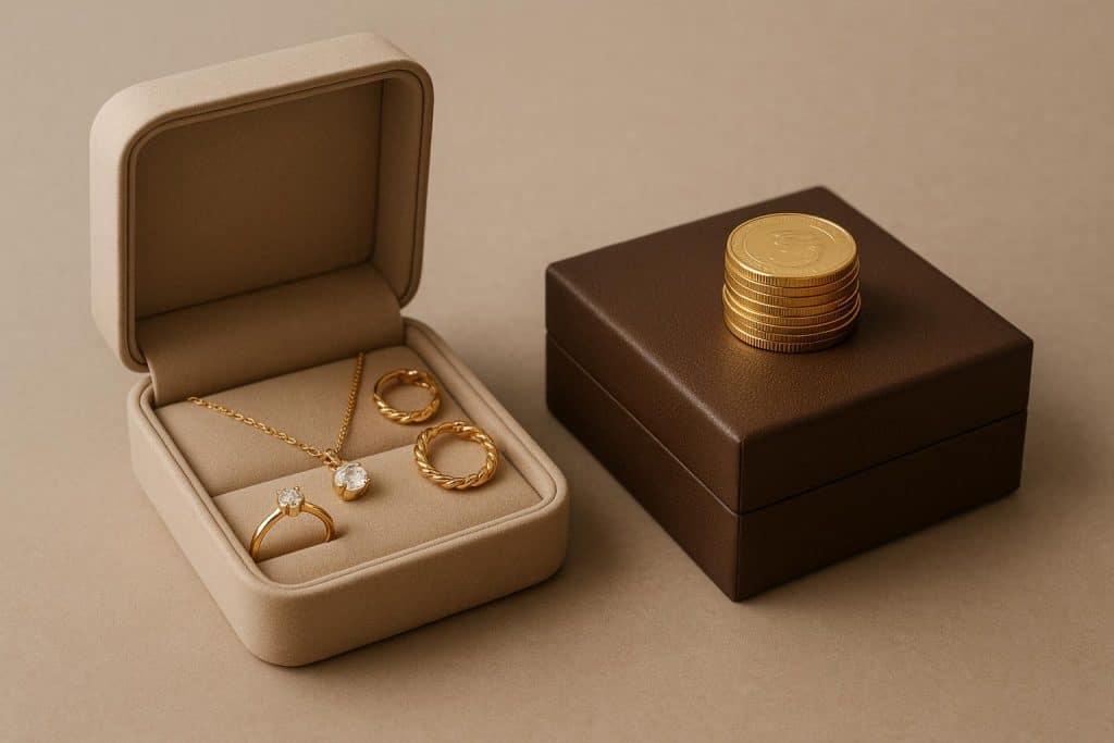 Elegant gold and diamond jewelry pieces displayed to highlight investment versus fashion value